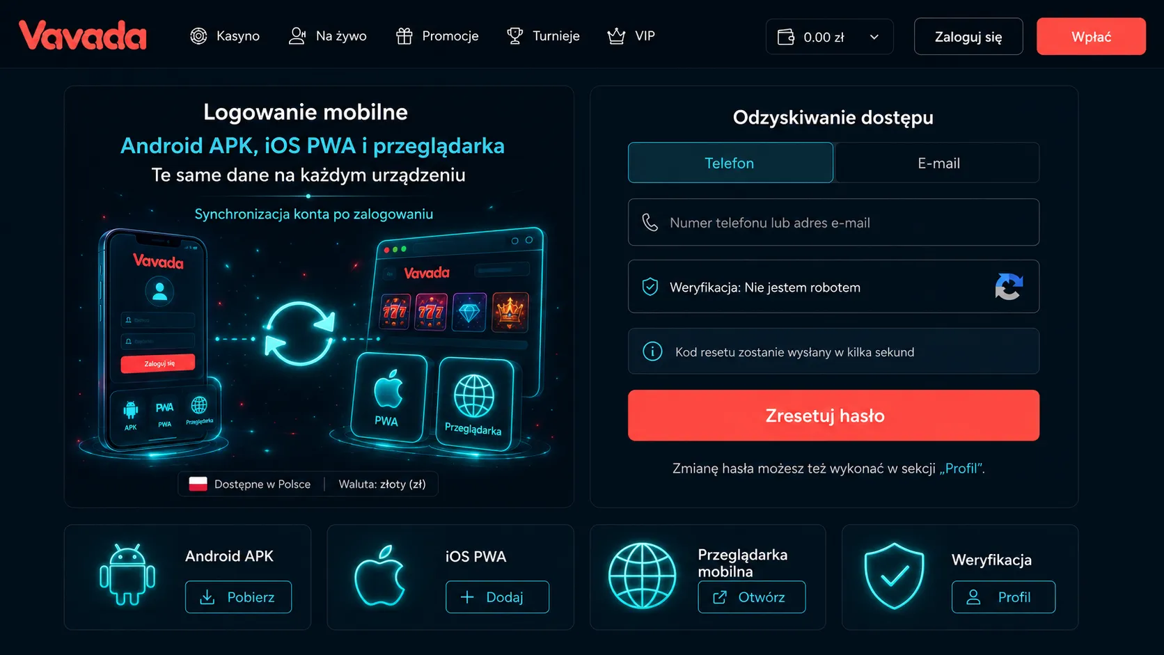 Proces Vavada logowanie krok po kroku do Vavada Casino login